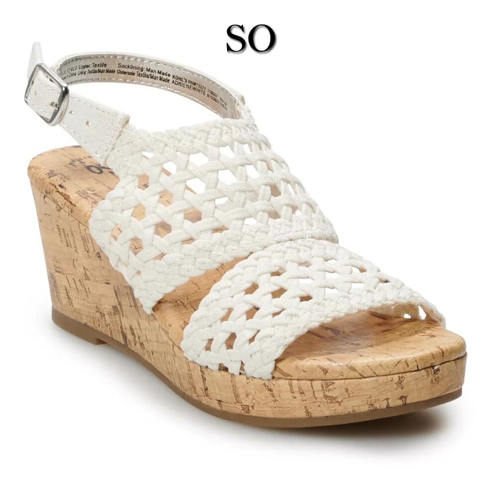 SO Adriene Crochet Wedge Sandals Size 12 NWT
